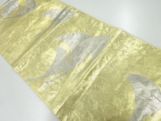 JAPANESE KIMONO / ANTIQUE FUKURO OBI / SILK / WOVEN CRANES